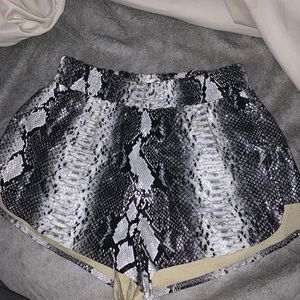 snake skin leather shorts